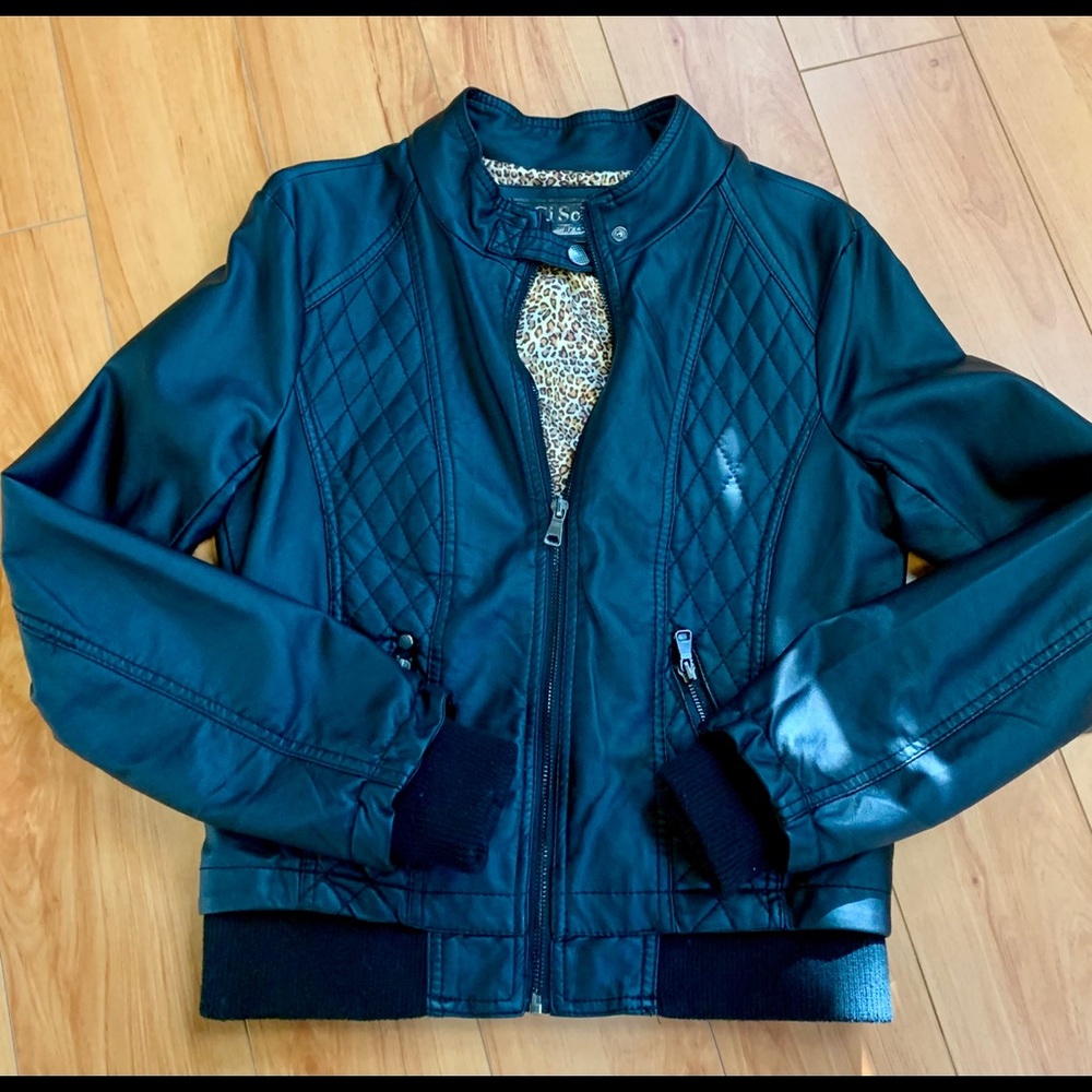 Black faux leather jacket